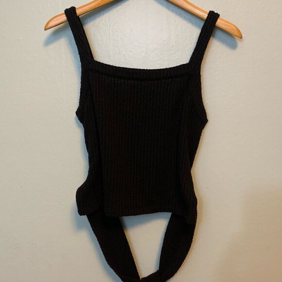 MADEWELL black sweater knit tie wrap tank top Small - Picture 2 of 6